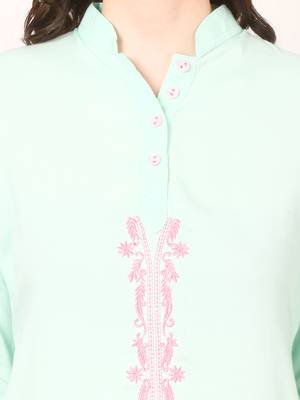 Green printed viscose kurti 5