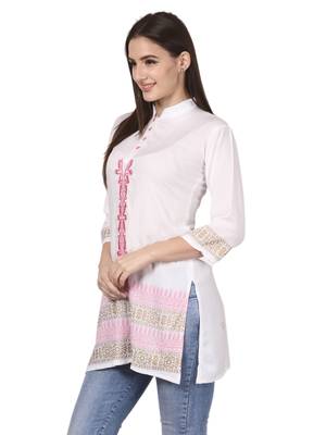 Pink printed viscose kurti 3