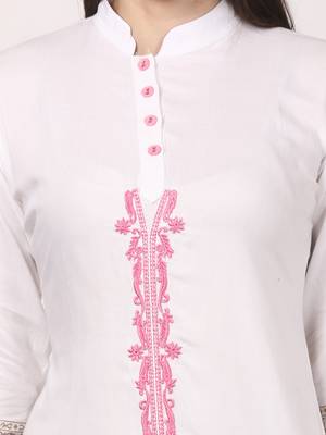 Pink printed viscose kurti 5