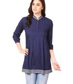 Blue plain viscose kurti