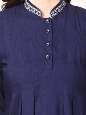 Blue plain viscose kurti 5