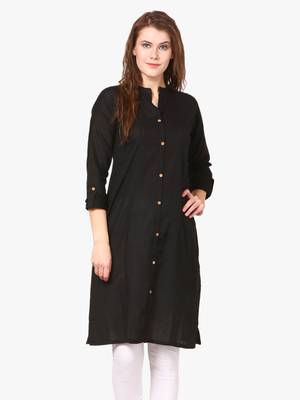 Black plain viscose kurti 1
