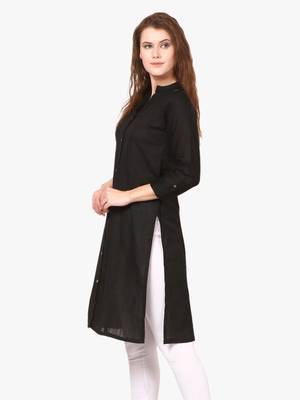 Black plain viscose kurti 3
