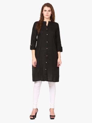 Black plain viscose kurti 4