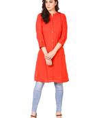 Orange plain viscose kurti
