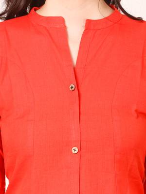 Orange plain viscose kurti 4