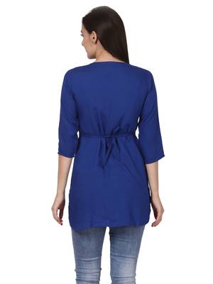 Blue embroidered viscose kurti 2