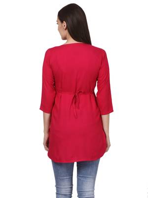 Pink embroidered viscose kurti 2