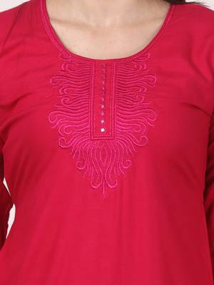 Pink embroidered viscose kurti 5