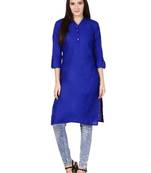 Blue plain viscose kurti