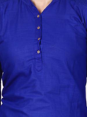 Blue plain viscose kurti 4