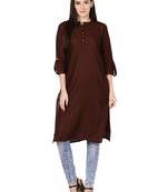 Brown plain viscose kurti