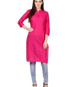 Pink plain viscose kurti