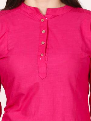 Pink plain viscose kurti 4