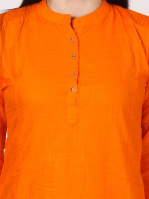 Orange plain viscose kurti 4