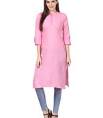 Pink plain viscose kurti