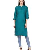 Green plain viscose kurti