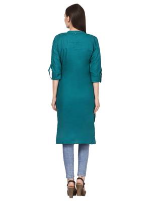 Green plain viscose kurti 2