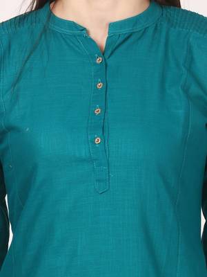 Green plain viscose kurti 4