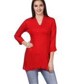 Red plain viscose kurti
