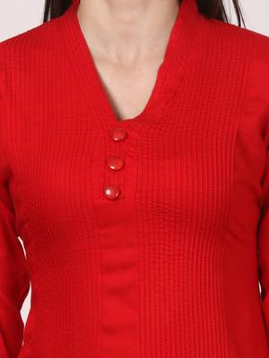 Red plain viscose kurti 5
