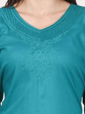 Green plain viscose kurti 5