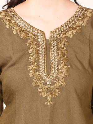 Brown plain viscose kurti 5