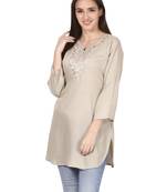 Grey plain viscose kurti