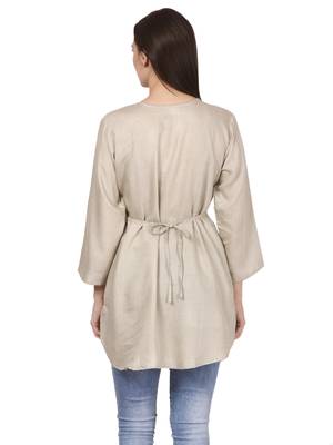 Grey plain viscose kurti 2