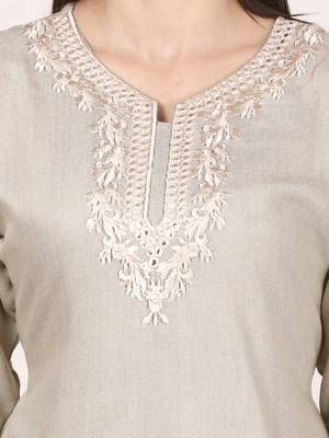 Grey plain viscose kurti 5