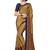 Golden printed crepe saree with blouse