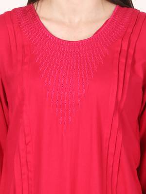 Pink plain viscose kurti 5