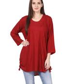 Red plain viscose kurti