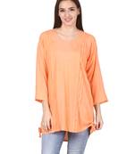 Orange plain viscose kurti