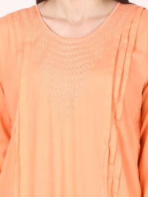 Orange plain viscose kurti 5