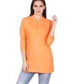 Orange plain viscose kurti
