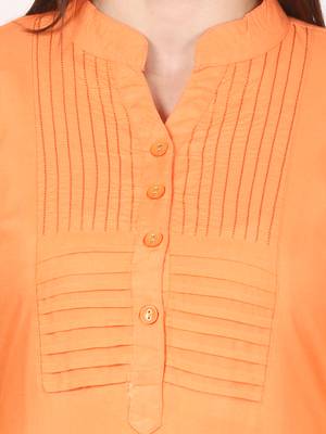 Orange plain viscose kurti 5