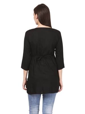 Black plain viscose kurti 2