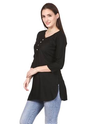 Black plain viscose kurti 3