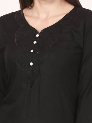 Black plain viscose kurti 5