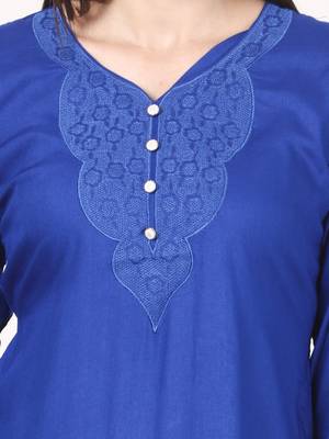 Blue plain viscose kurti 5