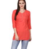 Red plain viscose kurti