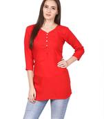 Red plain viscose kurti