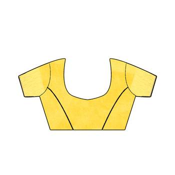 Yellow Woven Georgette Saree With Blouse 5