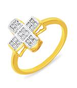 Gold plated Spiritual Cross Fingering with CZ for Women