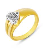 Gold plated Shinning Heart Fingering with CZ for Women