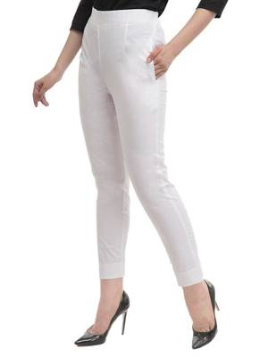 White cotton plain trousers 2