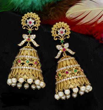 Matt Finish Gold Plated  Jhumkas 1