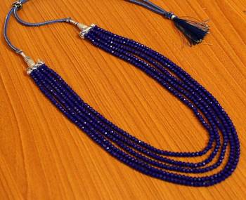 Blue Colour 5 Line Necklace 1