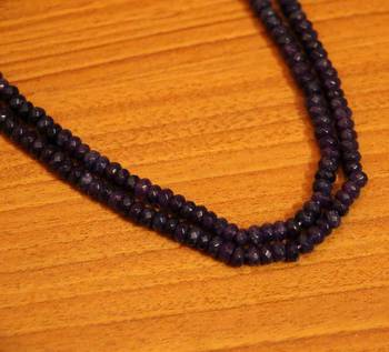 Amethyst Purple Colour Double Line Semi Precious Necklace 3